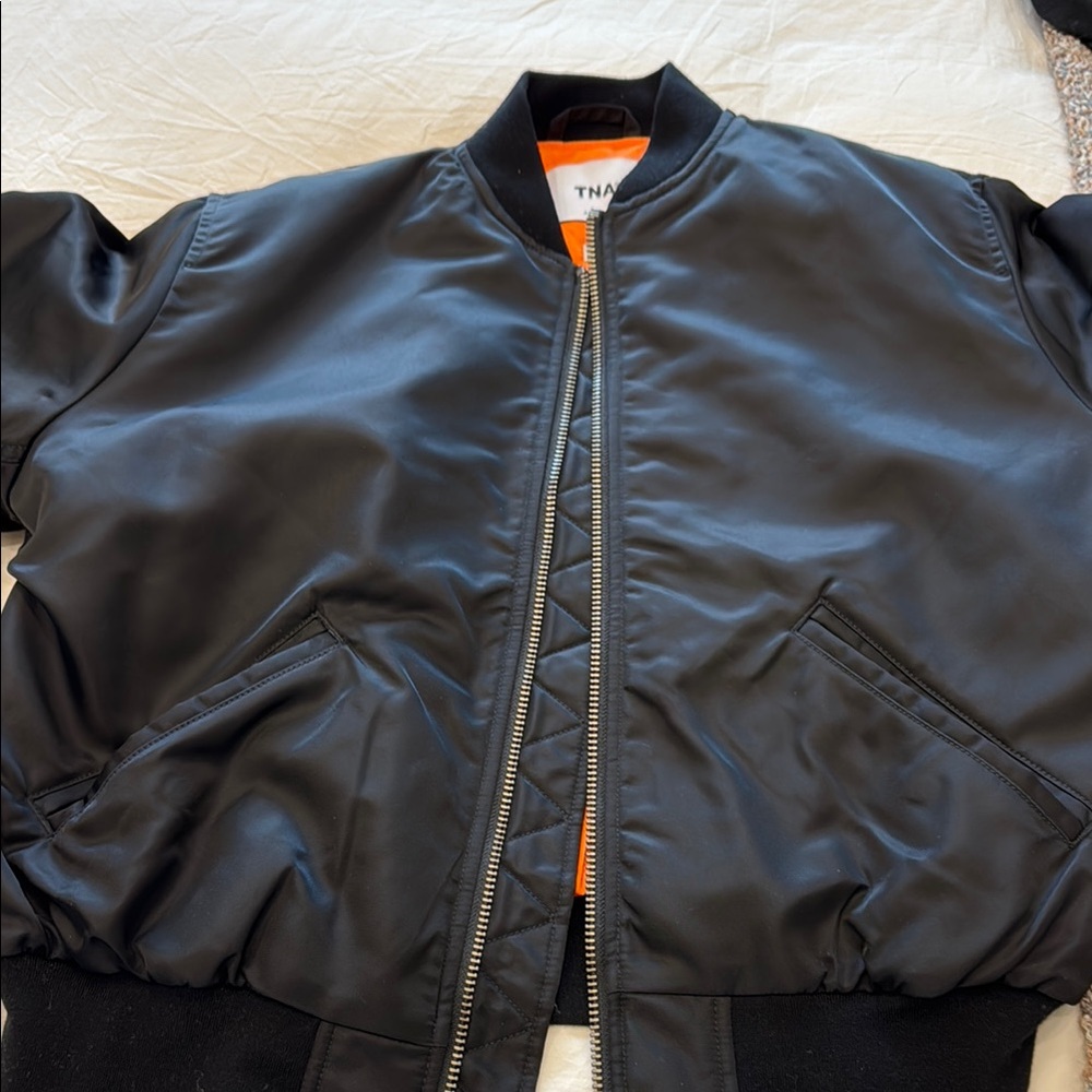 Aritzia TNA Black Bomber Jacket